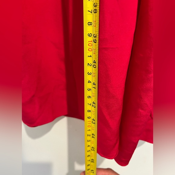 Saks Fifth Avenue Vintage 50s 60s Red Silk Dress with Ruffle Detail Sz. S - Picture 7 of 8